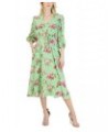 Women's Floral-Print Tie-Waist Midi Dress Green Multi $42.57 Dresses